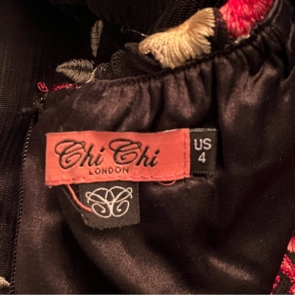 Chi Chi London Retro 50s Embroidered Tulle A-Line Tea Party Dress Size 4 - Picture 7 of 10